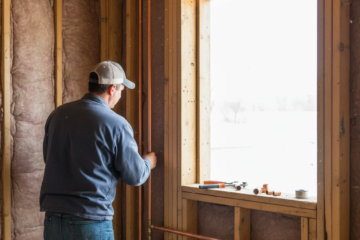 Licensed plumber running new copper supply lines in a Toddville home